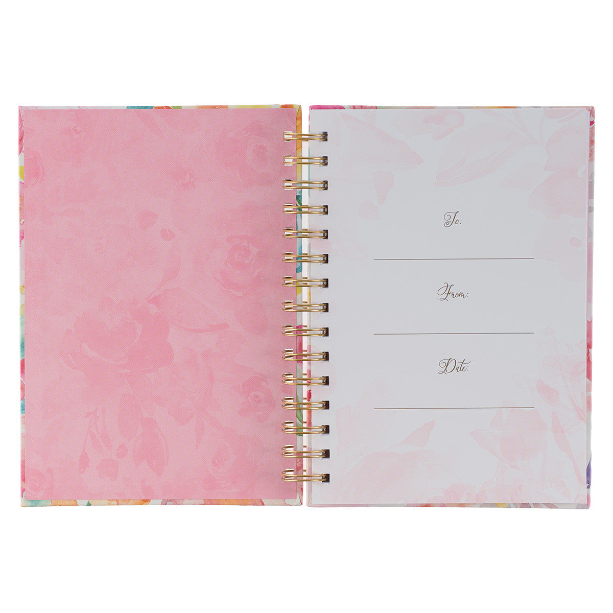 All Things Through Christ Multi-coloured Floral Large Wirebound Journal - Philippians 4:13 - The Christian Gift Company