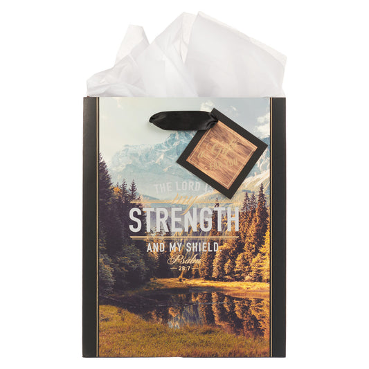 The LORD is My Strength Medium Gift Bag - Psalm 28:7 - The Christian Gift Company