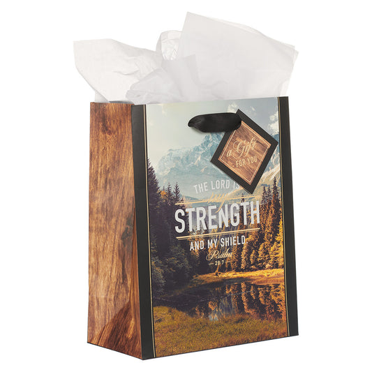 The LORD is My Strength Medium Gift Bag - Psalm 28:7 - The Christian Gift Company