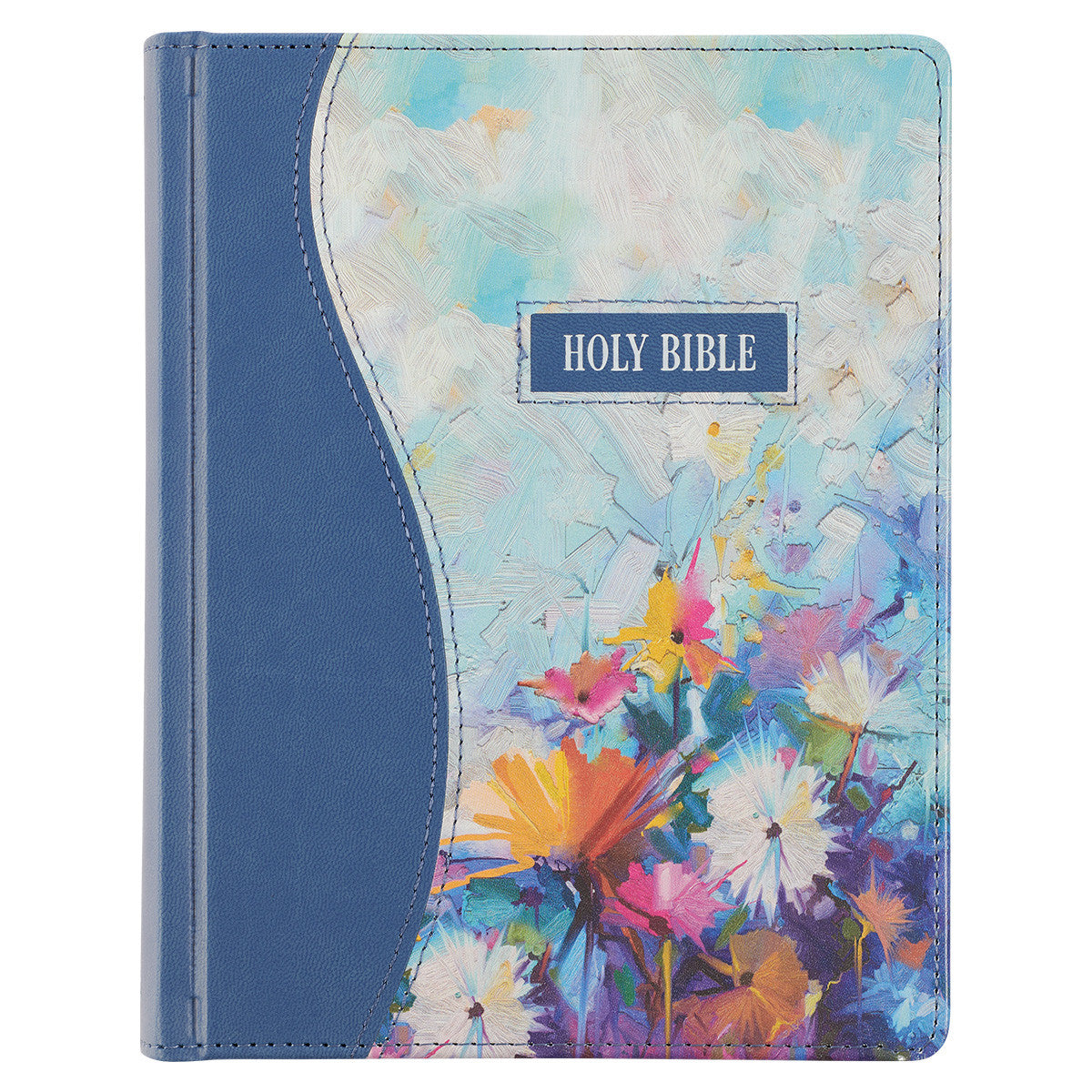 Blue Floral Faux Leather Hardcover Note-taking Bible - The Christian Gift Company