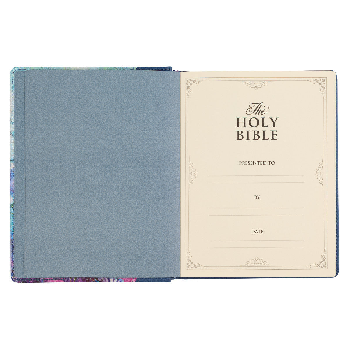 Blue Floral Faux Leather Hardcover Note-taking Bible - The Christian Gift Company