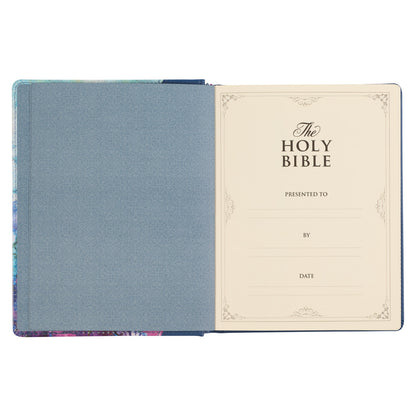 Blue Floral Faux Leather Hardcover Note-taking Bible - The Christian Gift Company