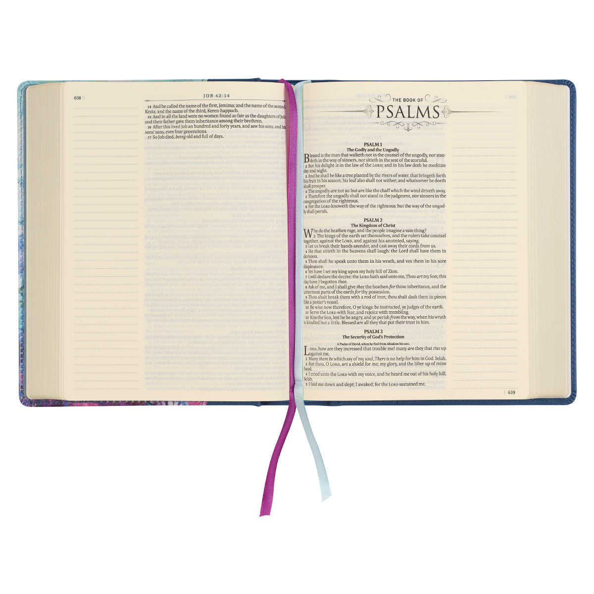 Blue Floral Faux Leather Hardcover Note-taking Bible - The Christian Gift Company