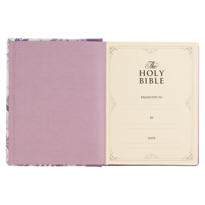 Purple Floral Faux Leather Hardcover Note-taking Bible - The Christian Gift Company