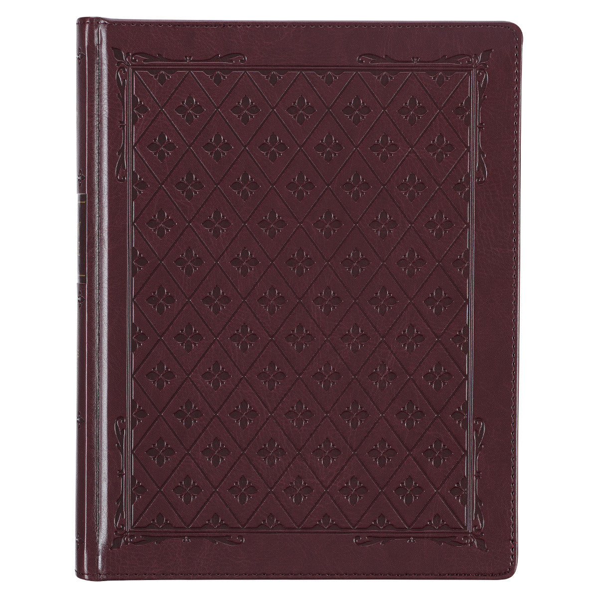 Burgundy Diamond Grid Faux Leather Hardcover Large Print KJV Note-taking Bible - The Christian Gift Company