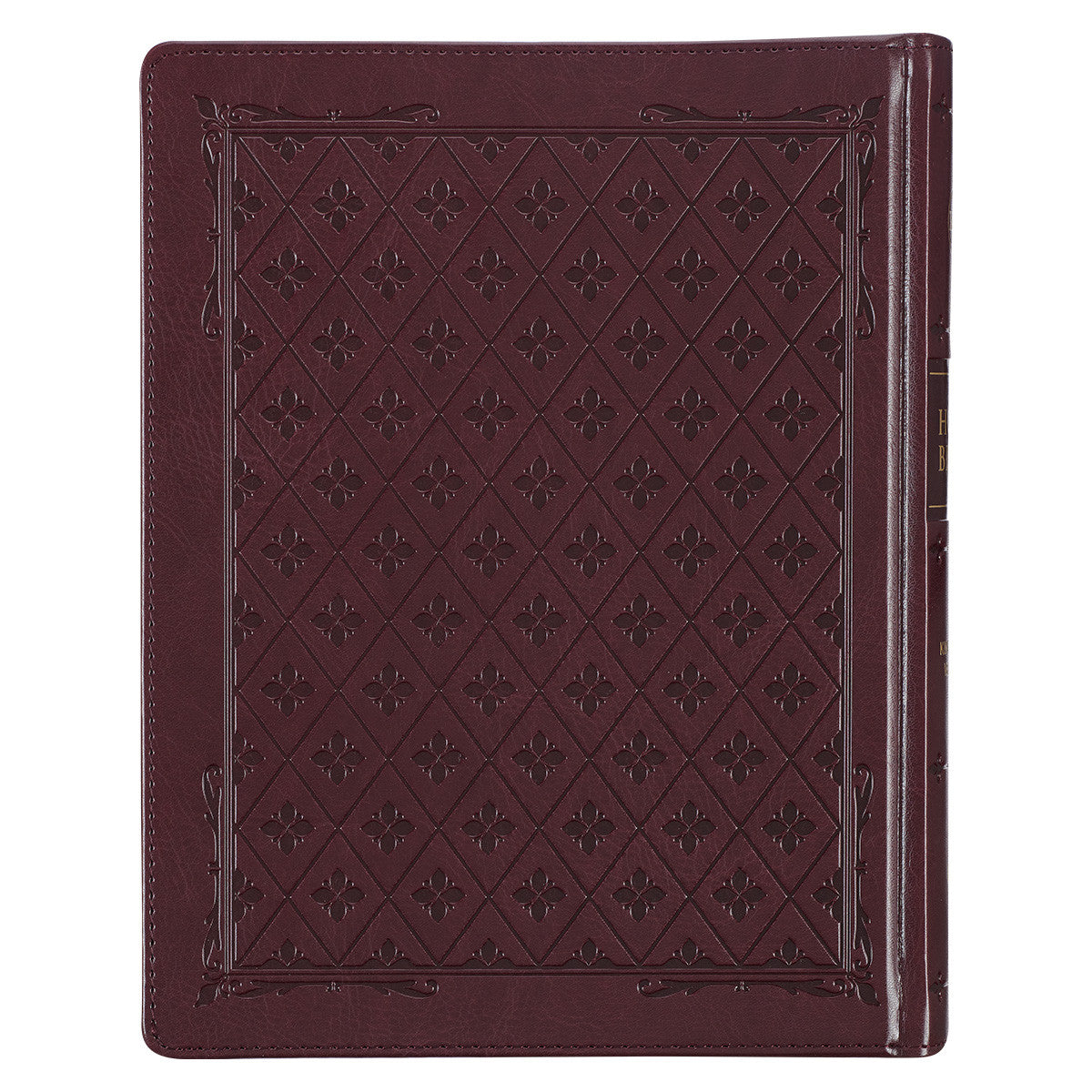 Burgundy Diamond Grid Faux Leather Hardcover Large Print KJV Note-taking Bible - The Christian Gift Company