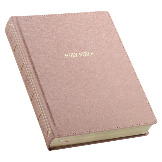 Pearlescent Mauve Faux Leather Hardcover Large Print KJV Note-taking Bible - The Christian Gift Company