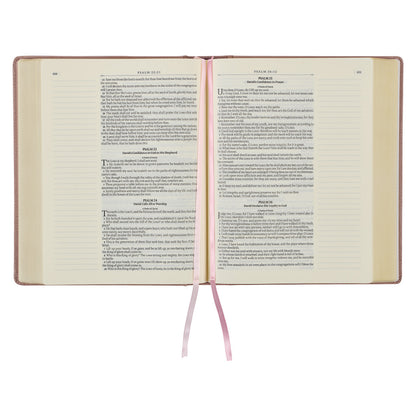 Pearlescent Mauve Faux Leather Hardcover Large Print KJV Note-taking Bible - The Christian Gift Company