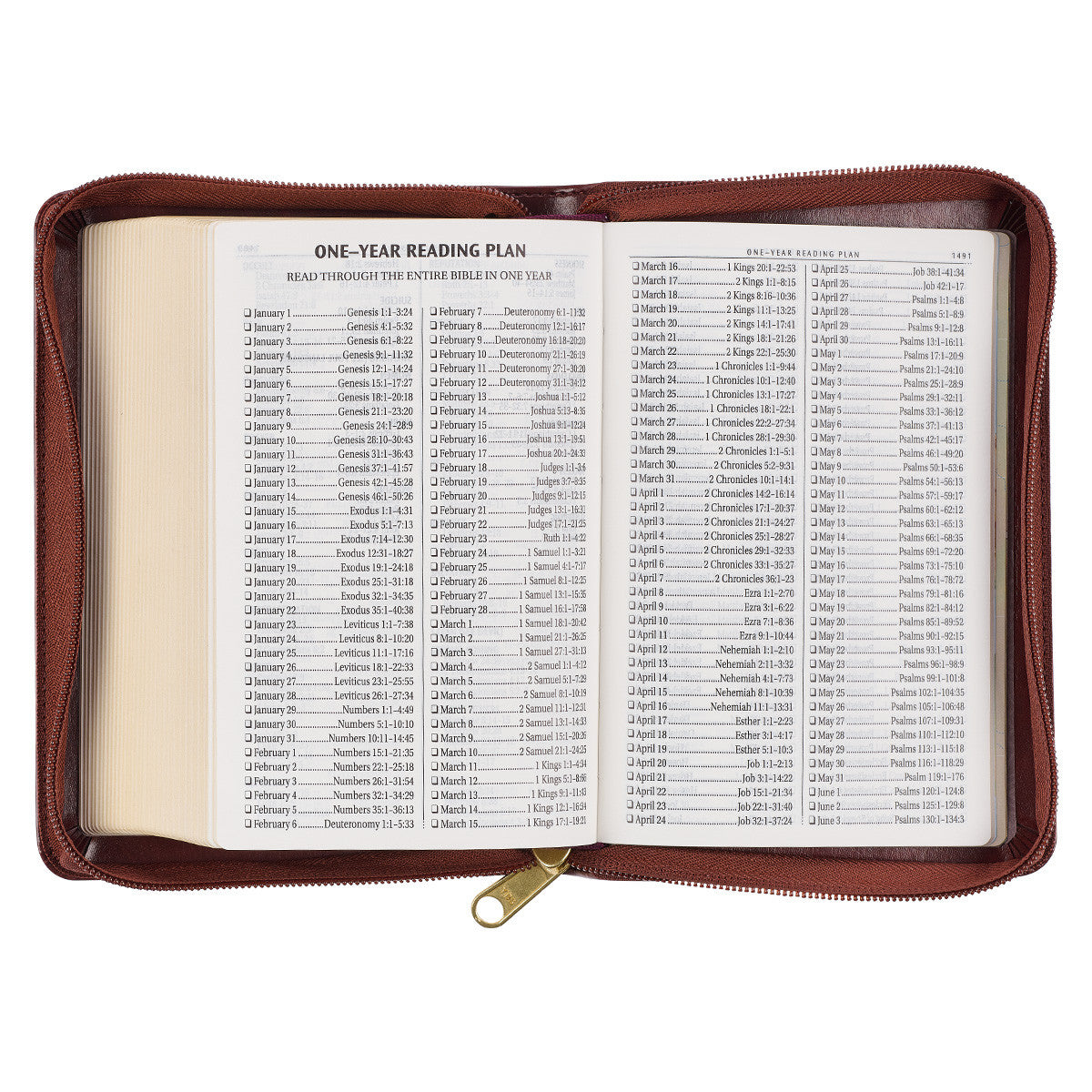 Framed Burgundy Faux Leather Large Print Compact King James Version Bible with Zippered Closure - The Christian Gift Company