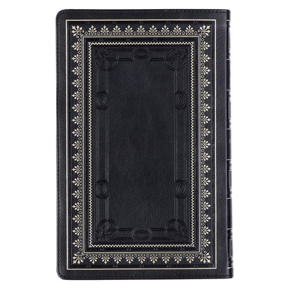 Black Framed Faux Leather King James Version Deluxe Gift Bible with Thumb Index - The Christian Gift Company