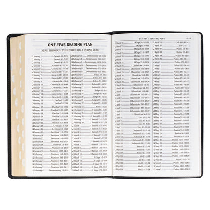 Black Framed Faux Leather King James Version Deluxe Gift Bible with Thumb Index - The Christian Gift Company