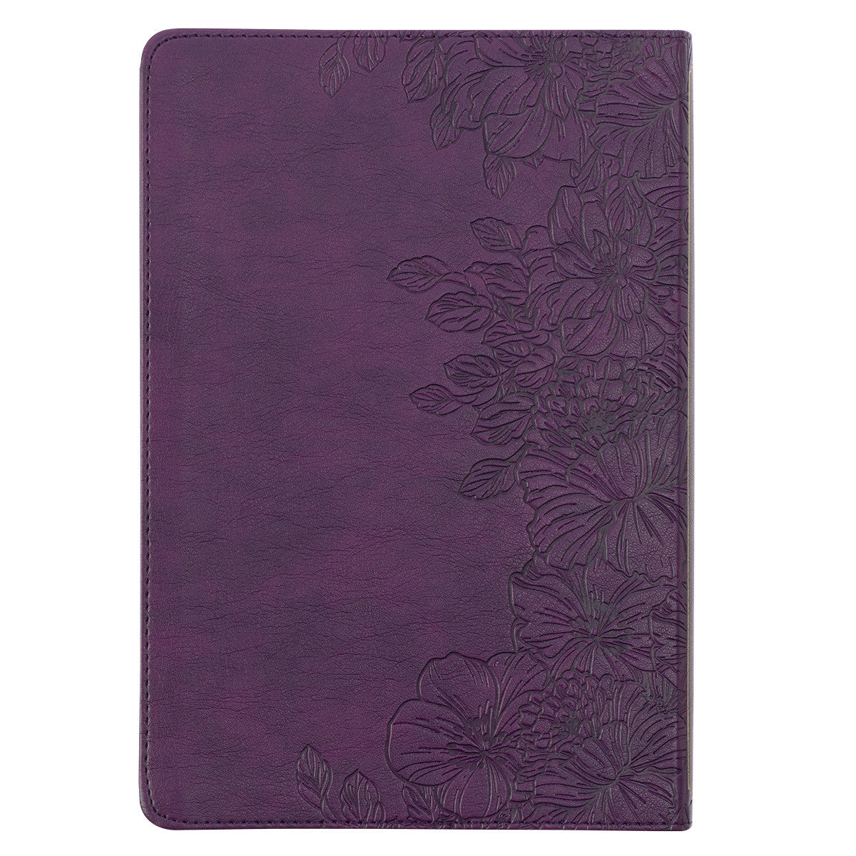 Purple Floral Faux Leather Large Print Thinline King James Version Bible with Thumb Index - The Christian Gift Company