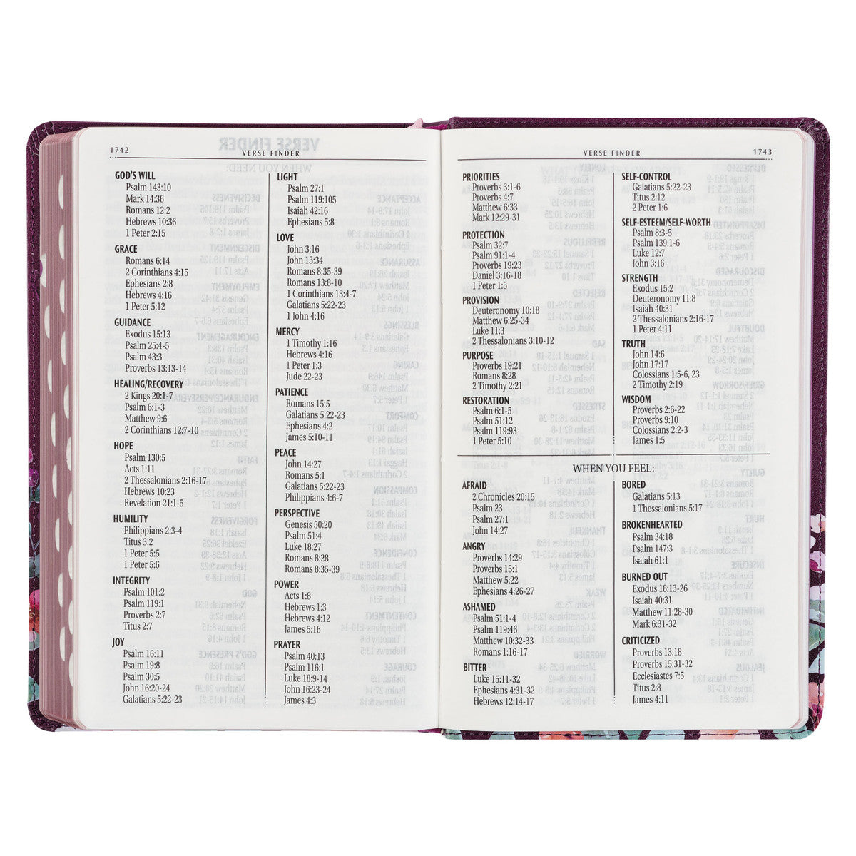 Purple Floral Faux Leather Giant Print Standard-size King James Version Bible with Thumb Index - The Christian Gift Company