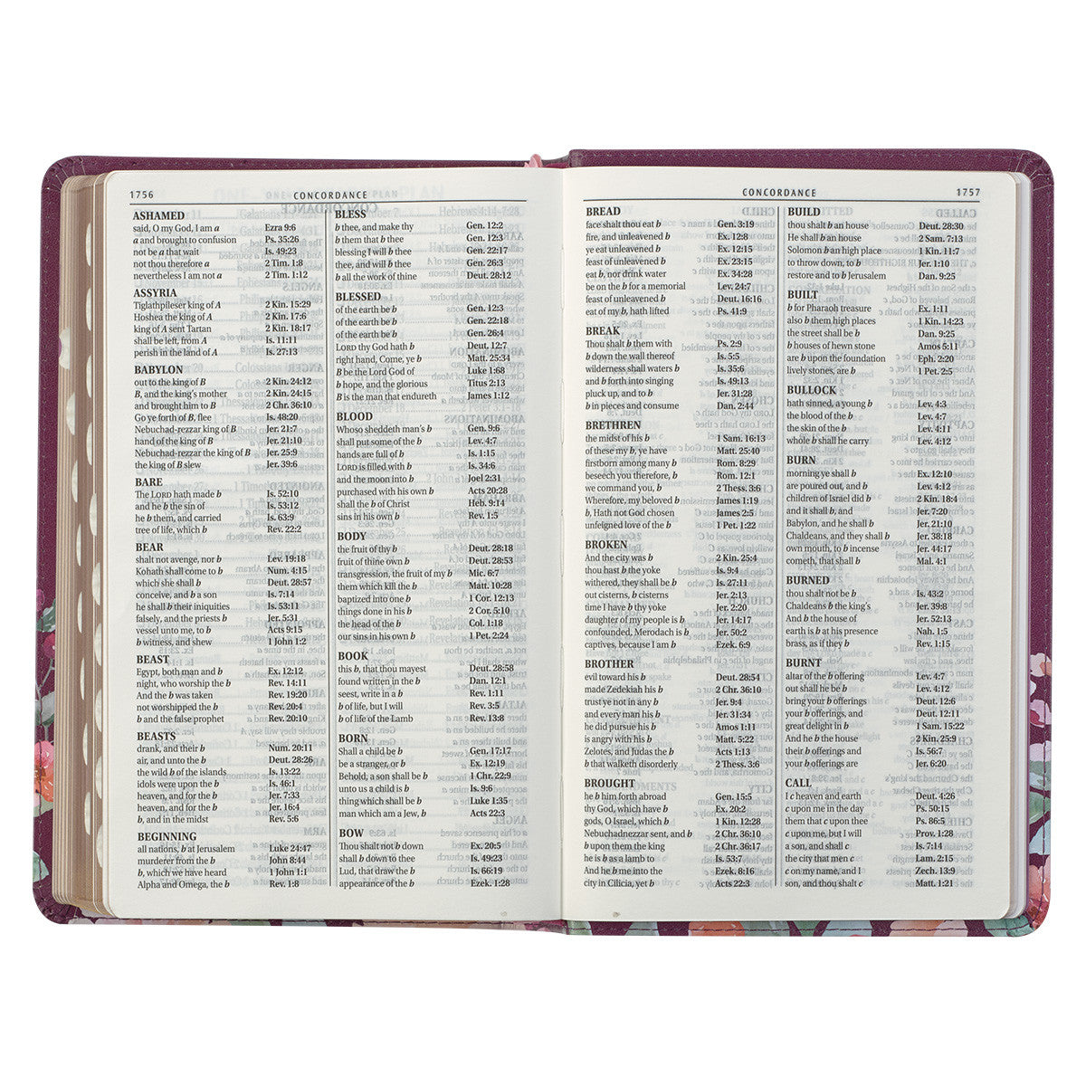 Purple Floral Faux Leather Giant Print Standard-size King James Version Bible with Thumb Index - The Christian Gift Company