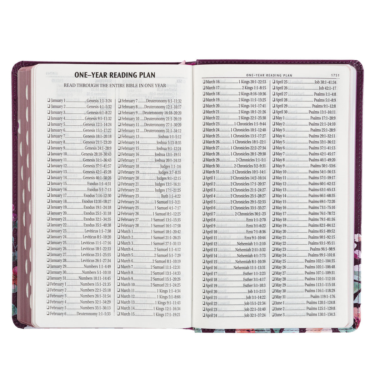 Purple Floral Faux Leather Giant Print Standard-size King James Version Bible with Thumb Index - The Christian Gift Company