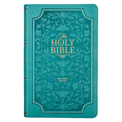 Teal Faux Leather Giant Print Standard-size King James Version Bible with Thumb Index - The Christian Gift Company