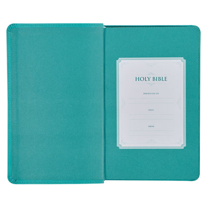 Teal Faux Leather Giant Print Standard-size King James Version Bible with Thumb Index - The Christian Gift Company