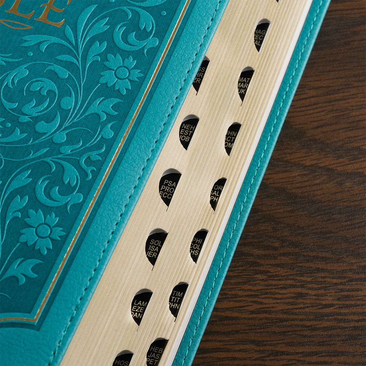 Teal Faux Leather Giant Print Standard-size King James Version Bible with Thumb Index - The Christian Gift Company