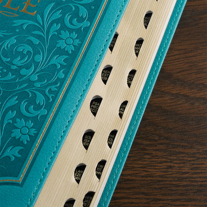 Teal Faux Leather Giant Print Standard-size King James Version Bible with Thumb Index - The Christian Gift Company