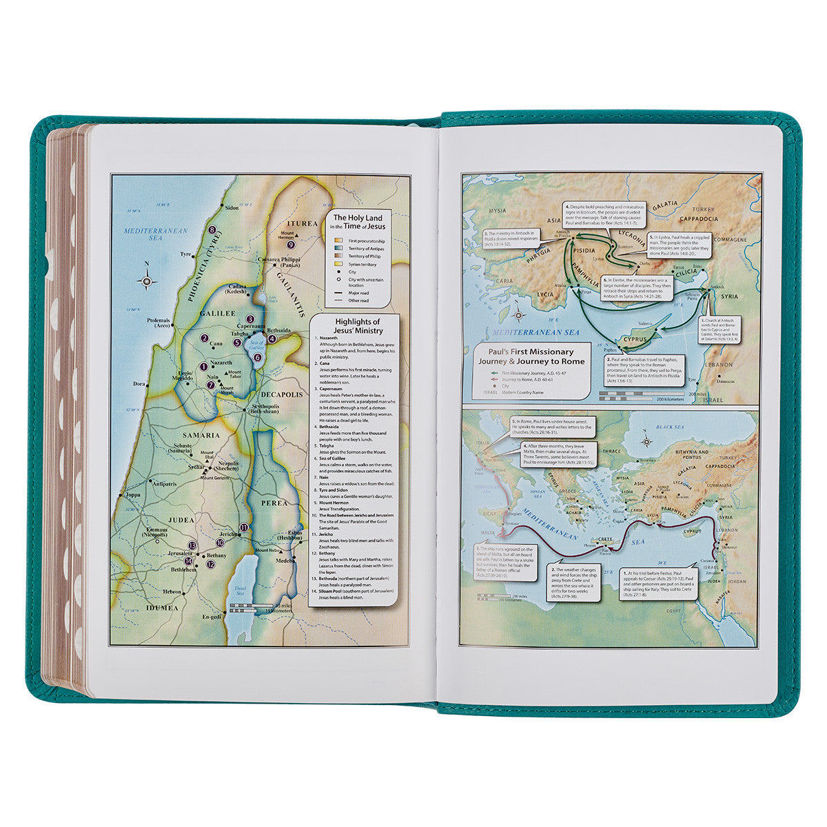 Teal Faux Leather Giant Print Standard-size King James Version Bible with Thumb Index - The Christian Gift Company