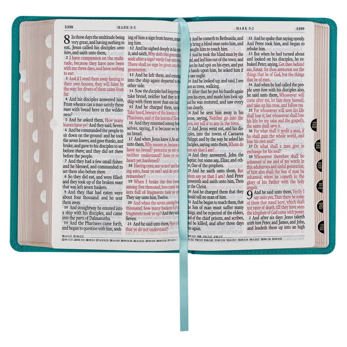 Teal Faux Leather Giant Print Standard-size King James Version Bible with Thumb Index - The Christian Gift Company