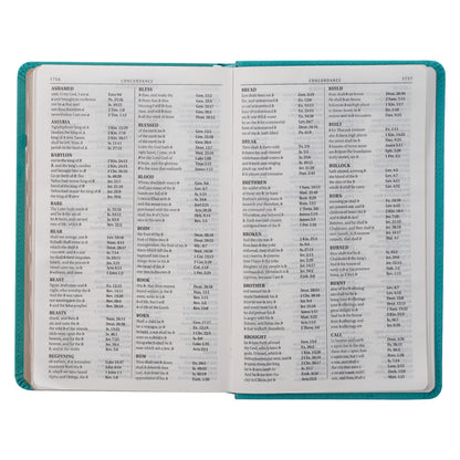 Teal Faux Leather Giant Print Standard-size King James Version Bible with Thumb Index - The Christian Gift Company