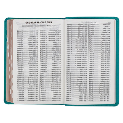 Teal Faux Leather Giant Print Standard-size King James Version Bible with Thumb Index - The Christian Gift Company