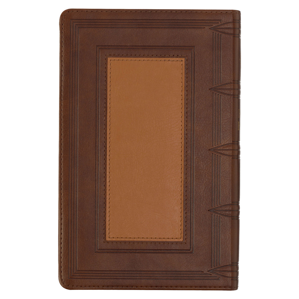 Saddle Tan and Butterscotch Faux Leather Giant Print Standard-size King James Version Bible with Thumb Indexing - The Christian Gift Company