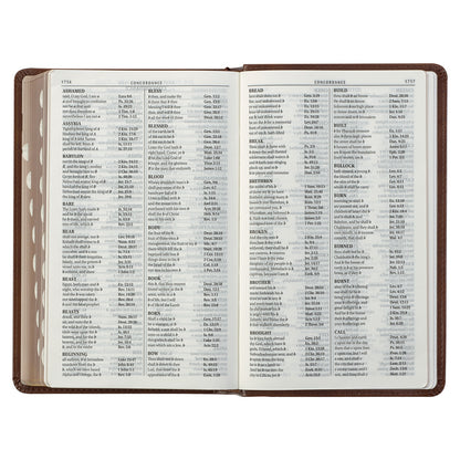 Saddle Tan and Butterscotch Faux Leather Giant Print Standard-size King James Version Bible with Thumb Indexing - The Christian Gift Company