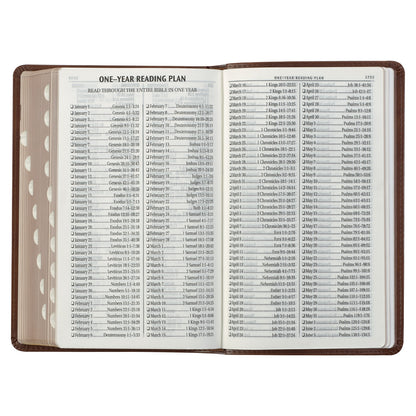 Saddle Tan and Butterscotch Faux Leather Giant Print Standard-size King James Version Bible with Thumb Indexing - The Christian Gift Company