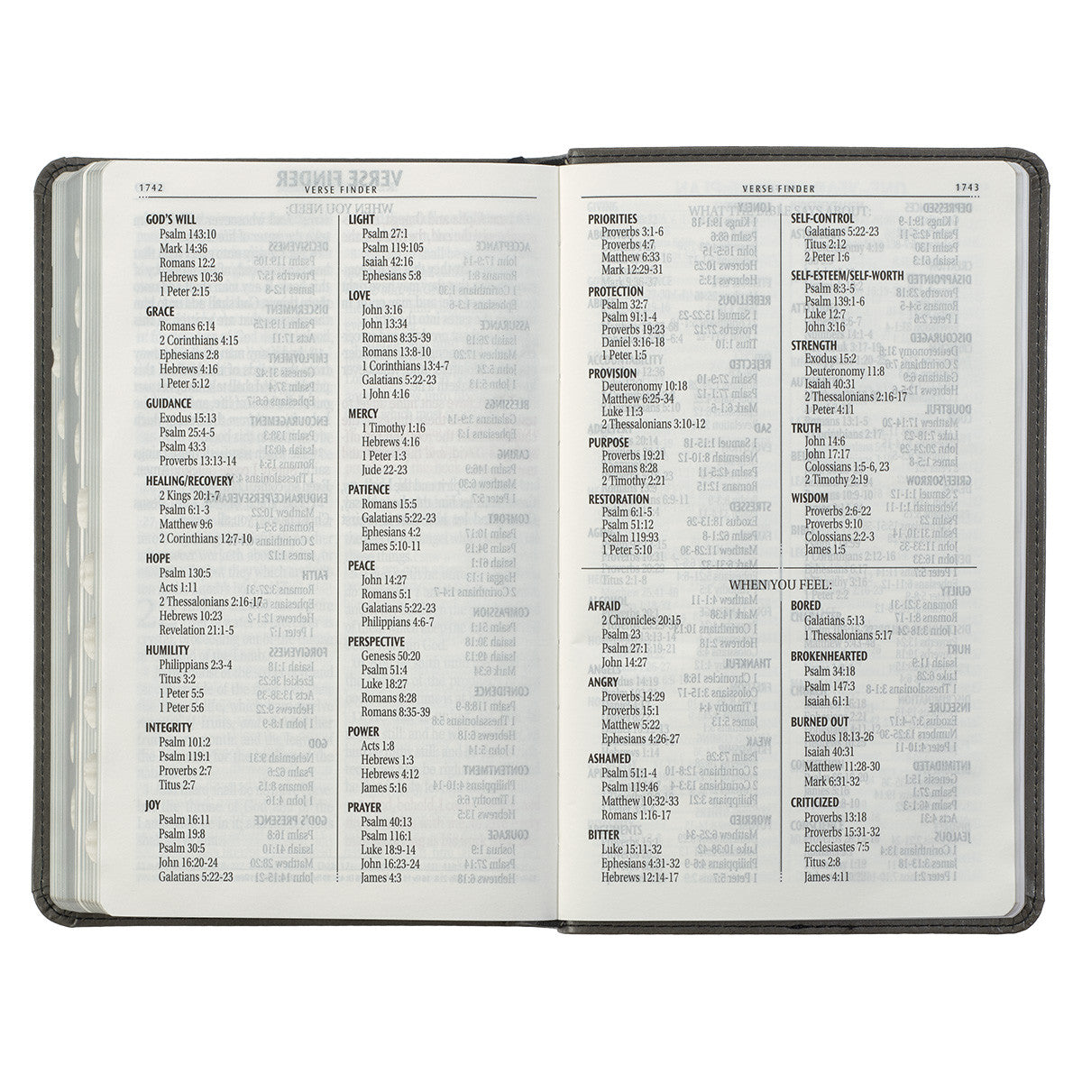 Grey and Black Faux Leather Giant Print Standard-size King James Version Bible with Thumb Index - The Christian Gift Company