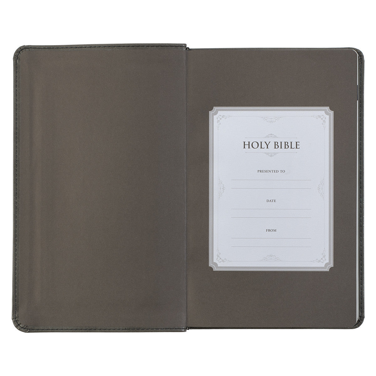 Grey and Black Faux Leather Giant Print Standard-size King James Version Bible with Thumb Index - The Christian Gift Company