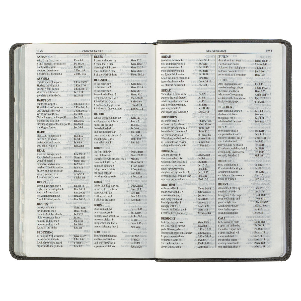 Grey and Black Faux Leather Giant Print Standard-size King James Version Bible with Thumb Index - The Christian Gift Company