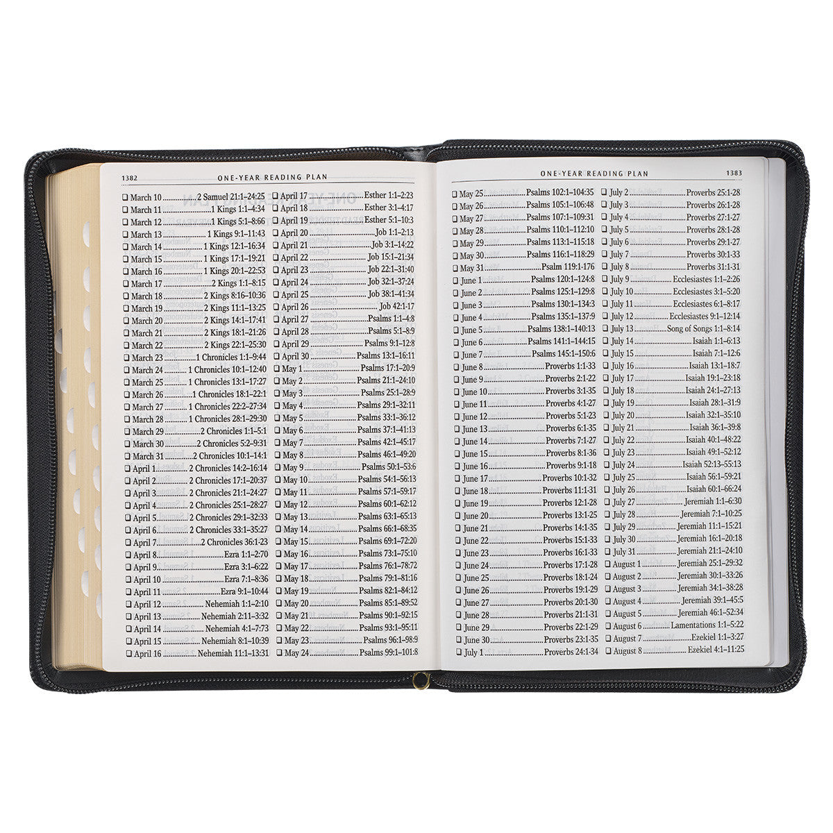 Black Framed Faux Leather Giant Print Full-size King James Version Bible with Thumb Index and Zip Closure - The Christian Gift Company