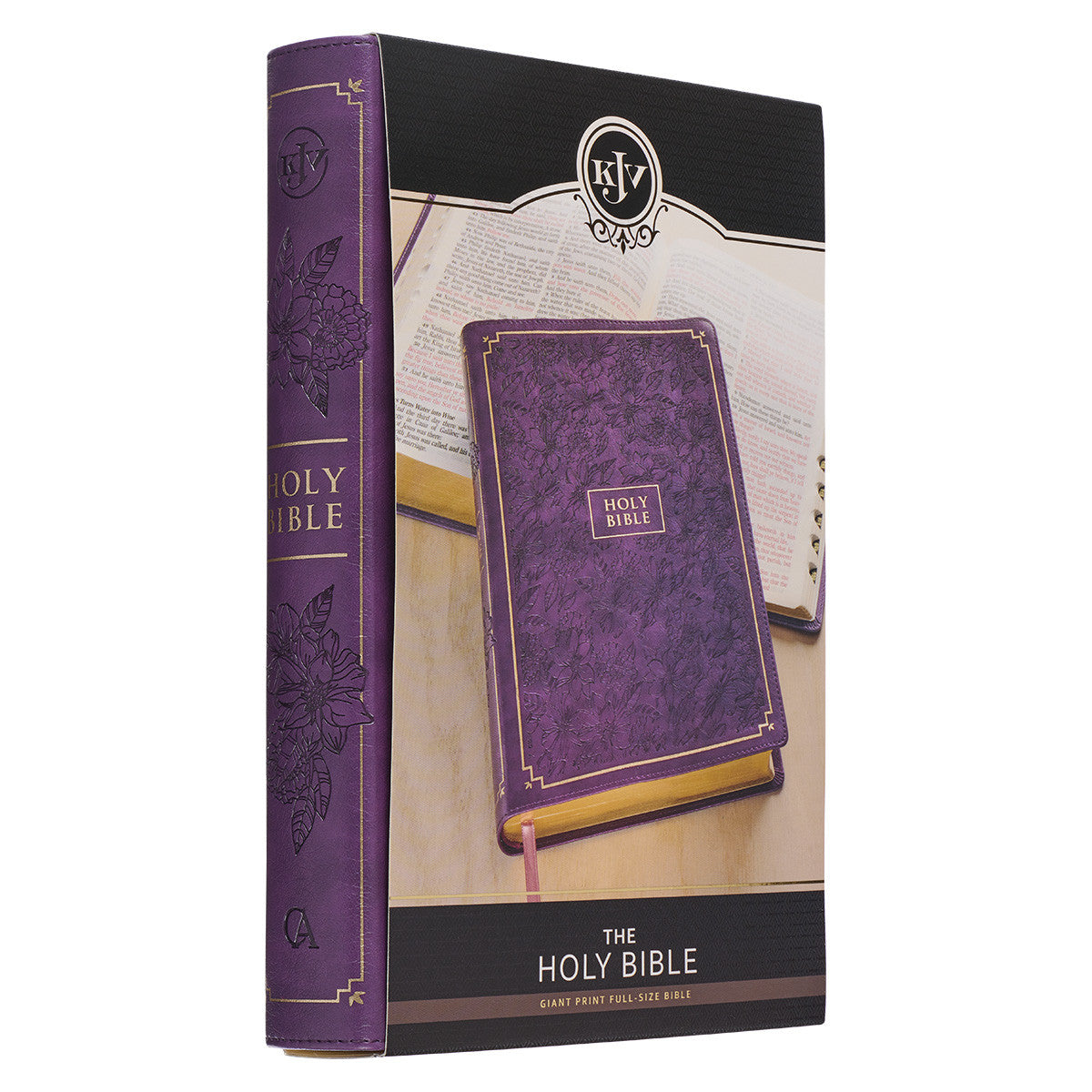 Purple Faux Leather Giant Print Full-Size King James Version Bible with Thumb Index - The Christian Gift Company