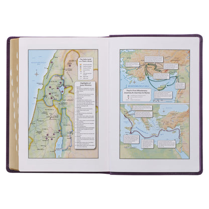 Purple Faux Leather Giant Print Full-Size King James Version Bible with Thumb Index - The Christian Gift Company