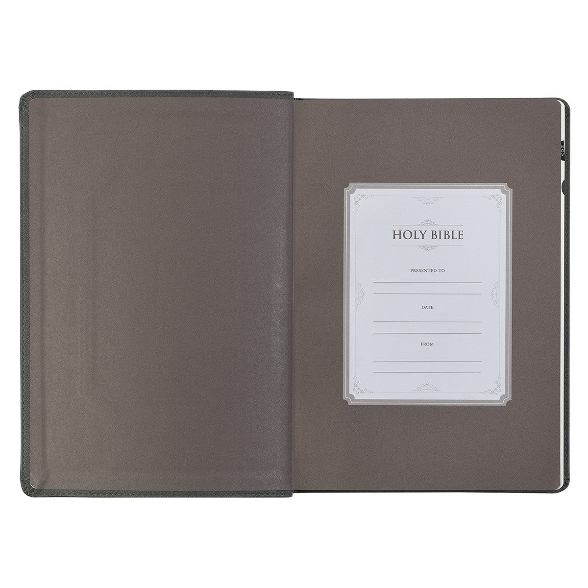 Grey with Black Inlay Faux Leather Super Giant Print King James Version Bible with Thumb Index - The Christian Gift Company