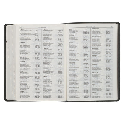 Grey with Black Inlay Faux Leather Super Giant Print King James Version Bible with Thumb Index - The Christian Gift Company