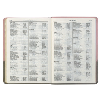 Pink and Grey Faux Leather Super Giant Print Full-size King James Version Bible with Thumb Index - The Christian Gift Company