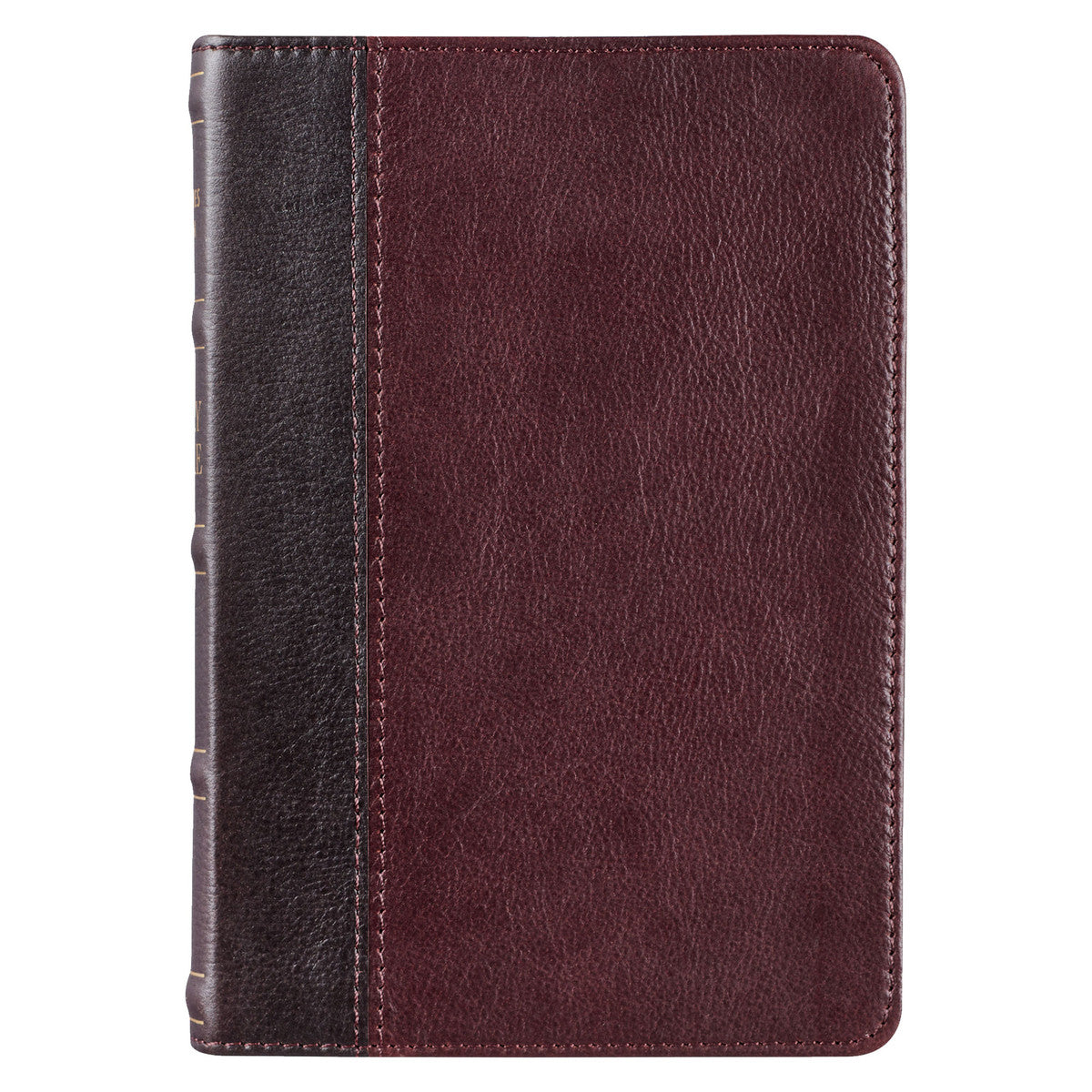 Merlot & Burgundy Two-tone Genuine Leather Compact King James Version Bible - The Christian Gift Company