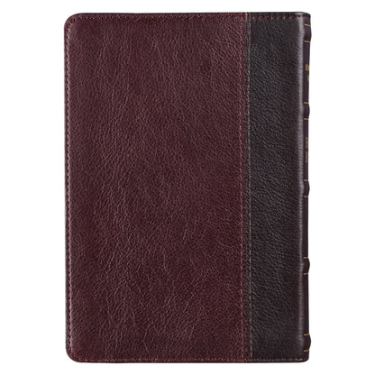 Merlot & Burgundy Two-tone Genuine Leather Compact King James Version Bible - The Christian Gift Company