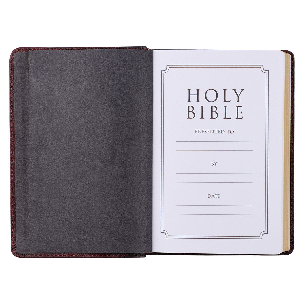 Merlot & Burgundy Two-tone Genuine Leather Compact King James Version Bible - The Christian Gift Company