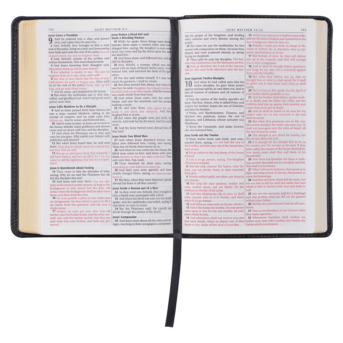 Black Genuine Leather Compact King James Version Bible - The Christian Gift Company