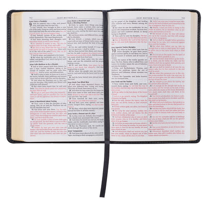 Black Genuine Leather Compact King James Version Bible - The Christian Gift Company