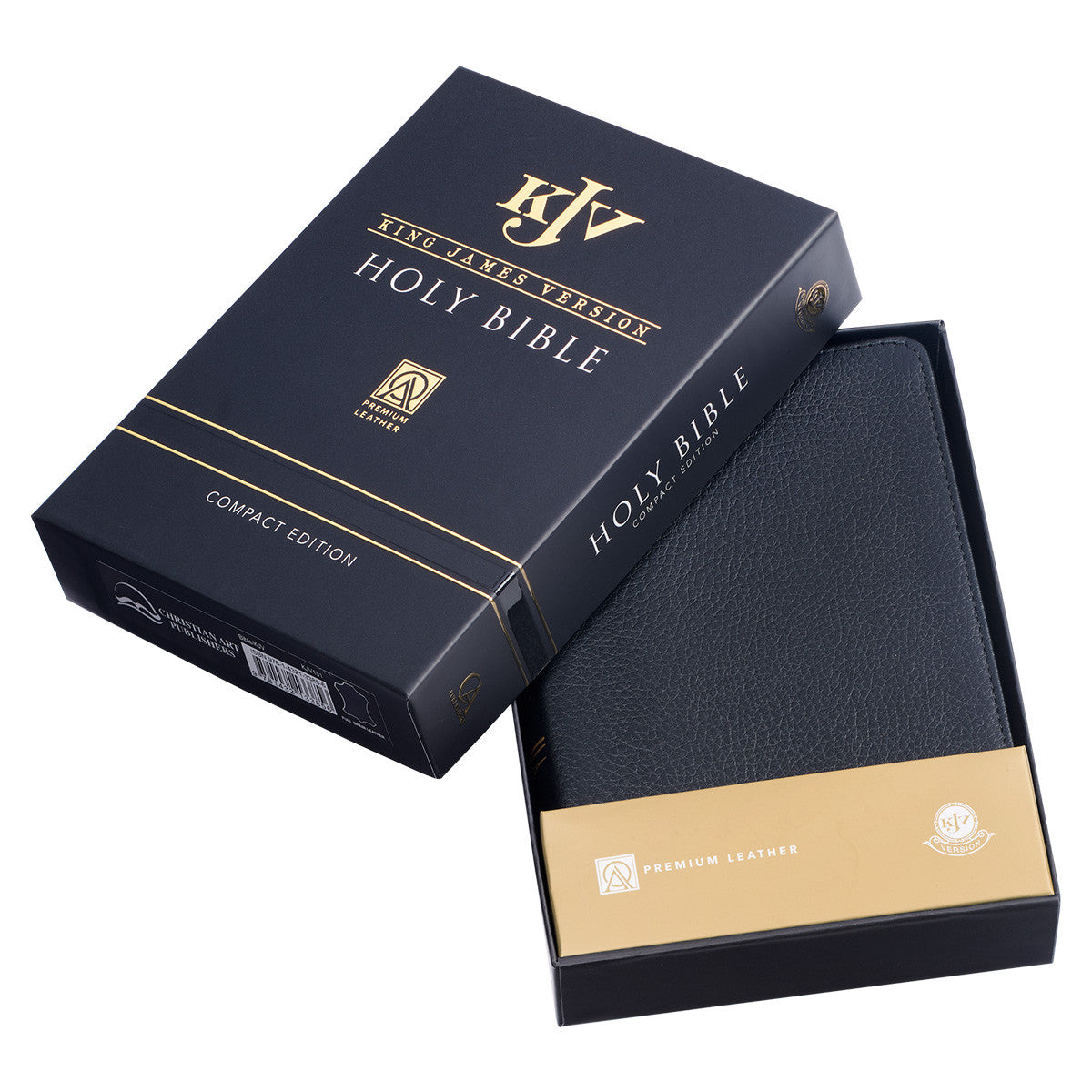 Black Genuine Leather Compact King James Version Bible - The Christian Gift Company