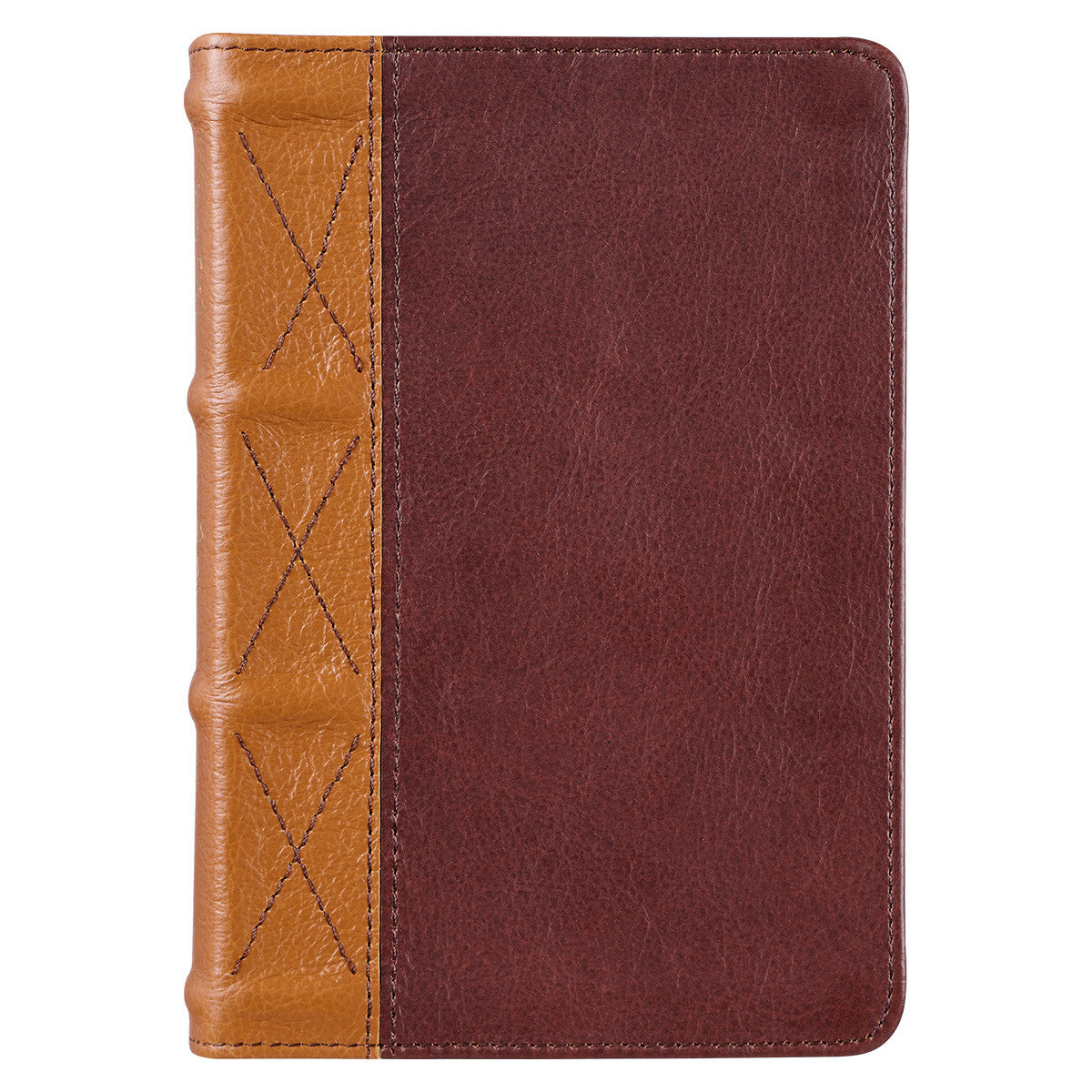 Saddle Tan and Butterscotch Genuine Leather Large Print Compact KJV Bible - The Christian Gift Company