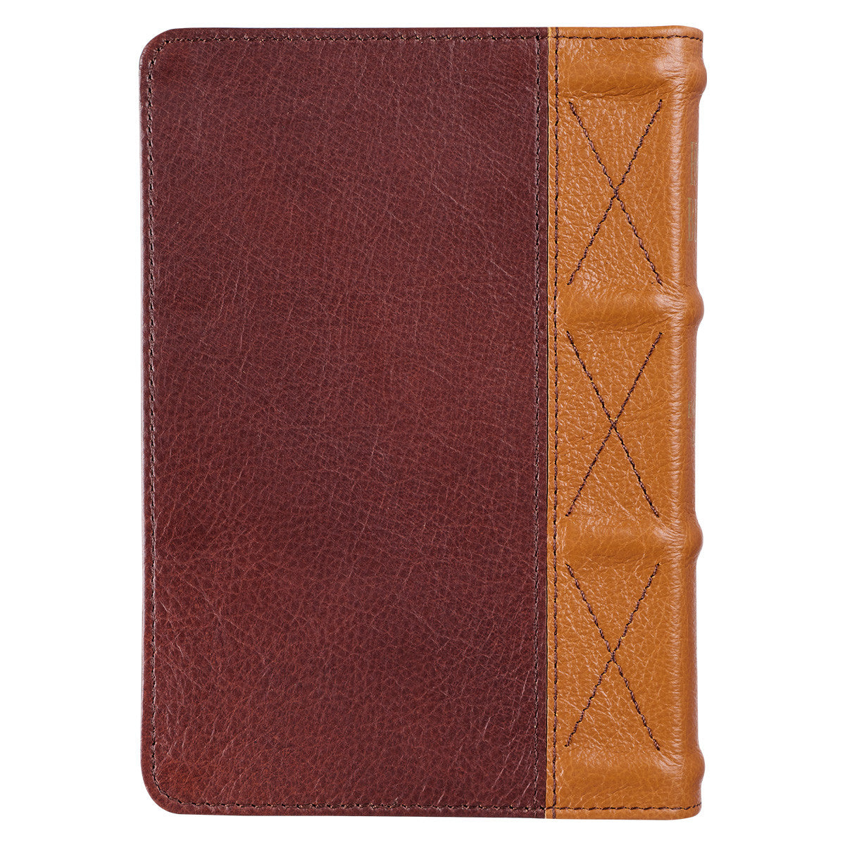 Saddle Tan and Butterscotch Genuine Leather Large Print Compact KJV Bible - The Christian Gift Company