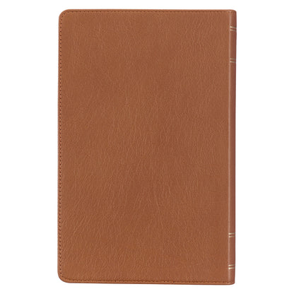 Toffee Brown Genuine Leather Giant Print King James Version Bible with Thumb Index - The Christian Gift Company