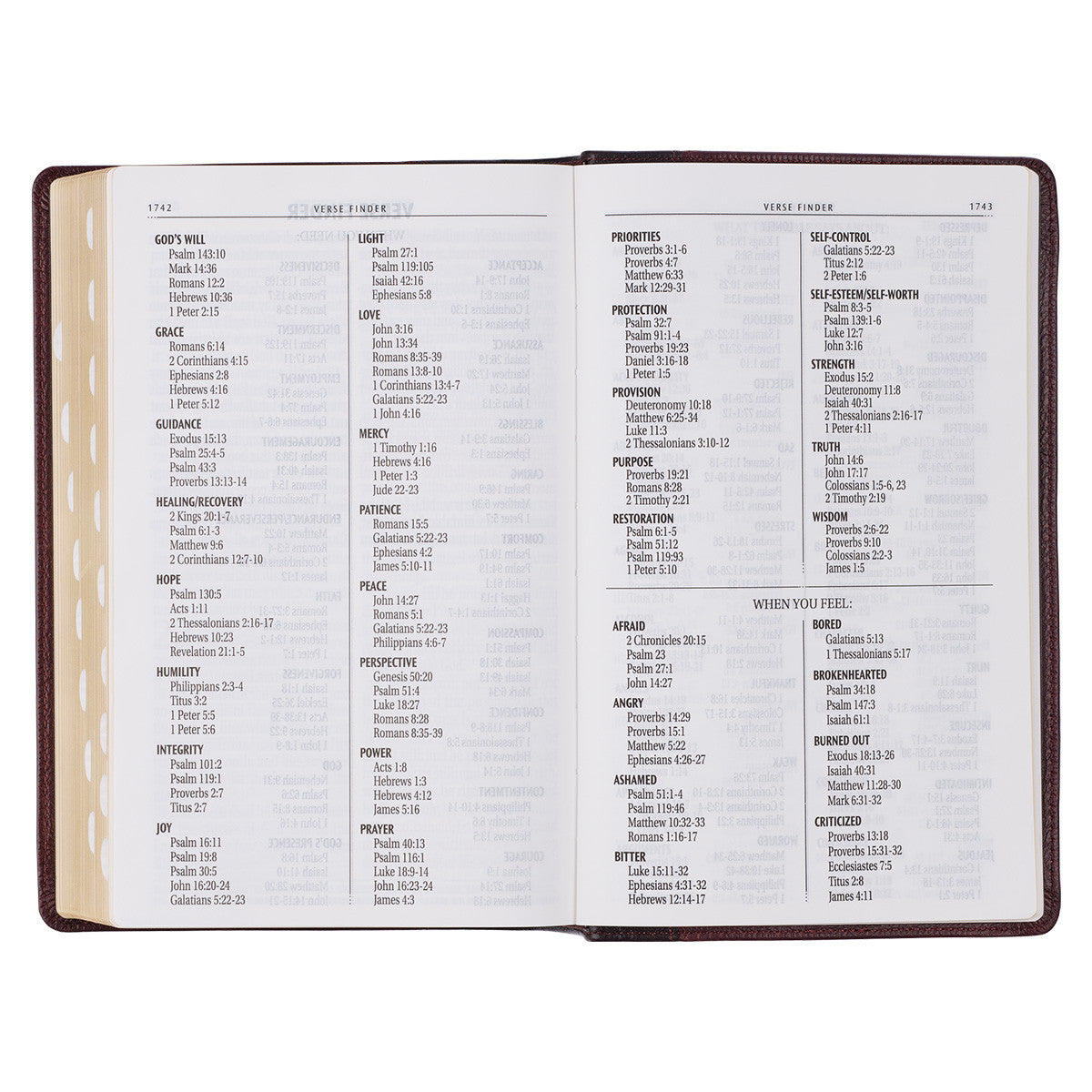 Two-tone Brown Genuine Leather Giant Print King James Version Bible with Thumb Indexing - The Christian Gift Company