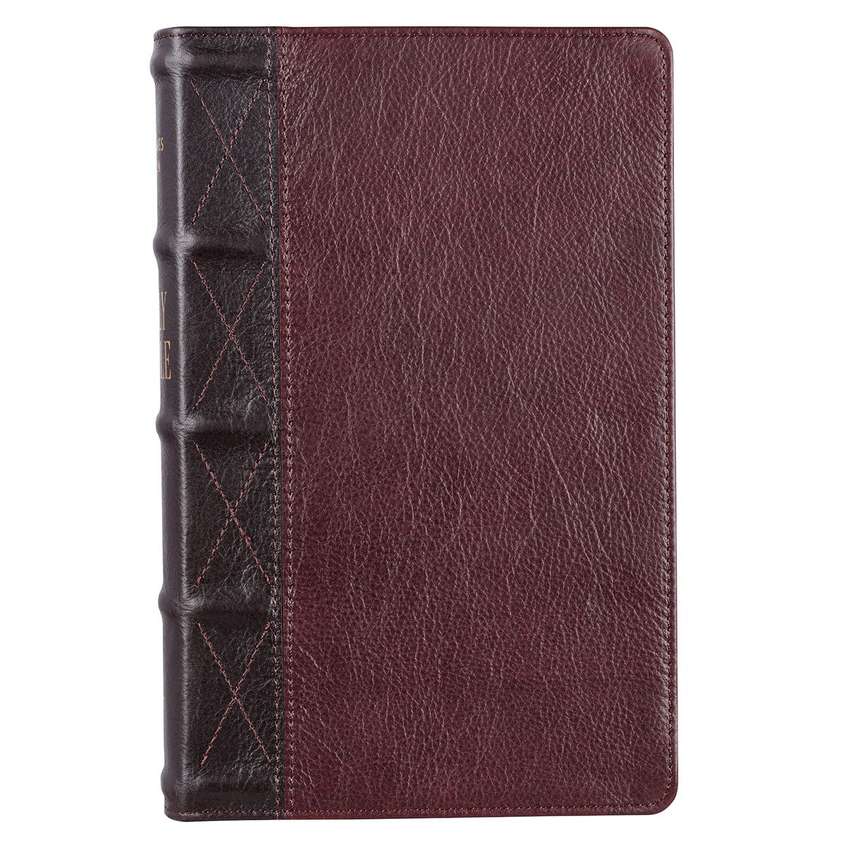 Two-tone Brown Genuine Leather Giant Print King James Version Bible with Thumb Indexing - The Christian Gift Company